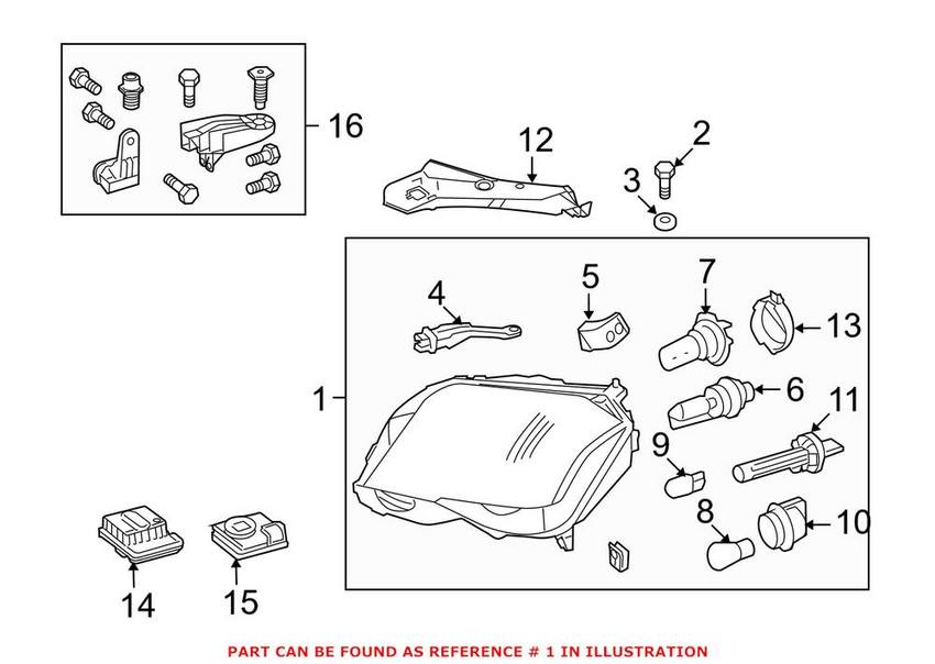 Mercedes Headlight Assembly - Front Passenger Right 2048202639